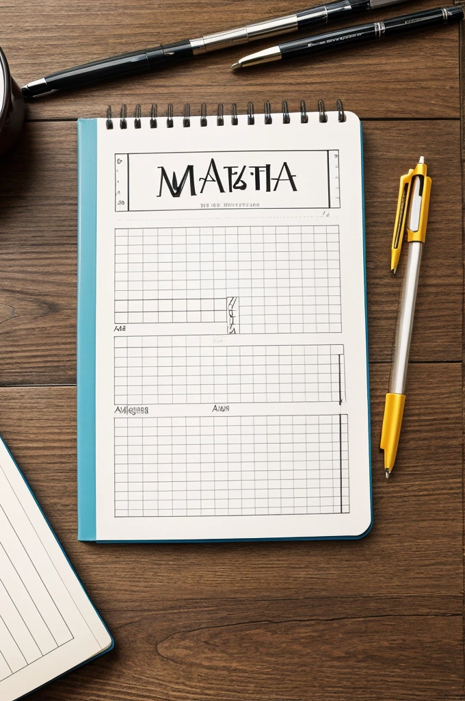 A cover for a math notebook with lettering