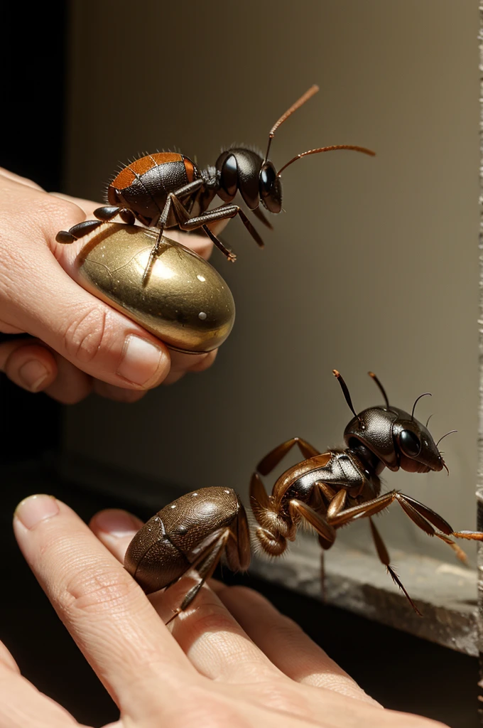 A ant attack on human (hand