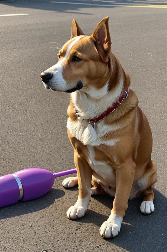 A male dog with its penis visible
