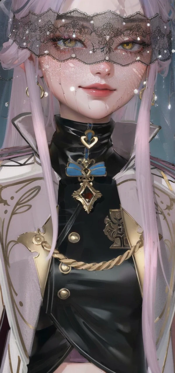Best quality, masterpiece, pixiv, concealed golden eyes, hair violet, long hair, red dress, stairs, high quality 4k, complete fingers, covered golden eyes, violet hair, high quality 4k, covered yellow eyes, beautiful eyes, blindfolded