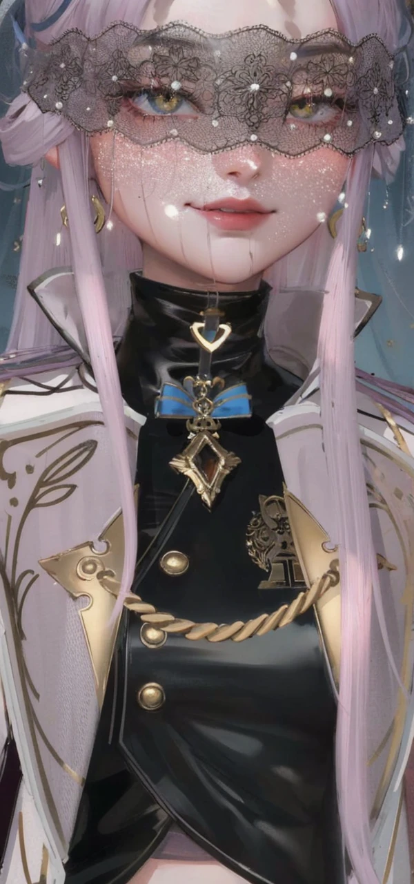 Best quality, masterpiece, pixiv, concealed golden eyes, hair violet, long hair, red dress, stairs, high quality 4k, complete fingers, covered golden eyes, violet hair, high quality 4k, covered yellow eyes, beautiful eyes, blindfolded