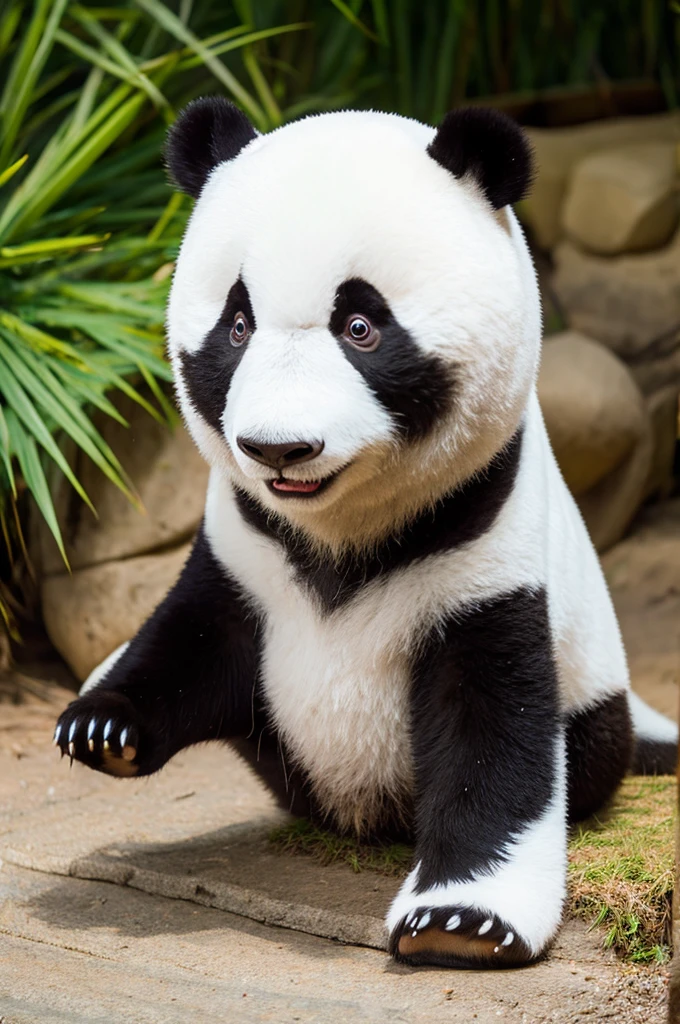 Ferocious panda front face