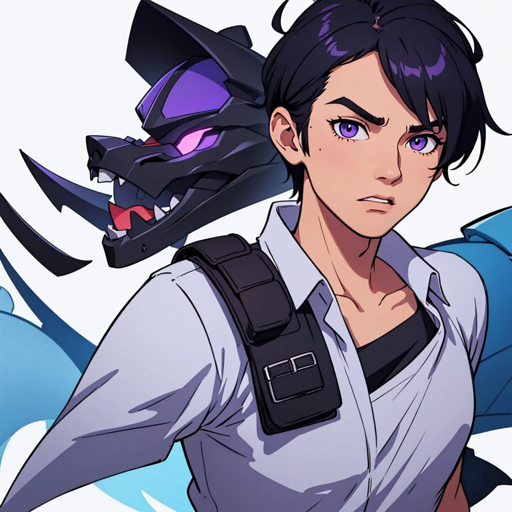 full face visible, looking towards camera, looking forward, short black hair, highres, high resolution, masterpiece, wide purple eyes, talking, neutral face, confident, masterpiece, best quality, highres, 1 man, 1 person, 1 entity, Baro Shoei blue lock, extremely short hair, black hair, short hair, teenager, colorful hair, light background, full body, teenager, colorful parts, symbols, dark , bold, realistic mixing dark lines and loose lines, bold lines, on paper, human man, full body, imposing pose, stylish outfit, dark theme, handsome, attractive, boastful, standing, male, sharp chin, wide jaw, square face, white background, highres, high resolution, masterpiece, shocked eye brows, surprised eyebrows, seriously shocked eyebrows, seriously surprised eyebrows