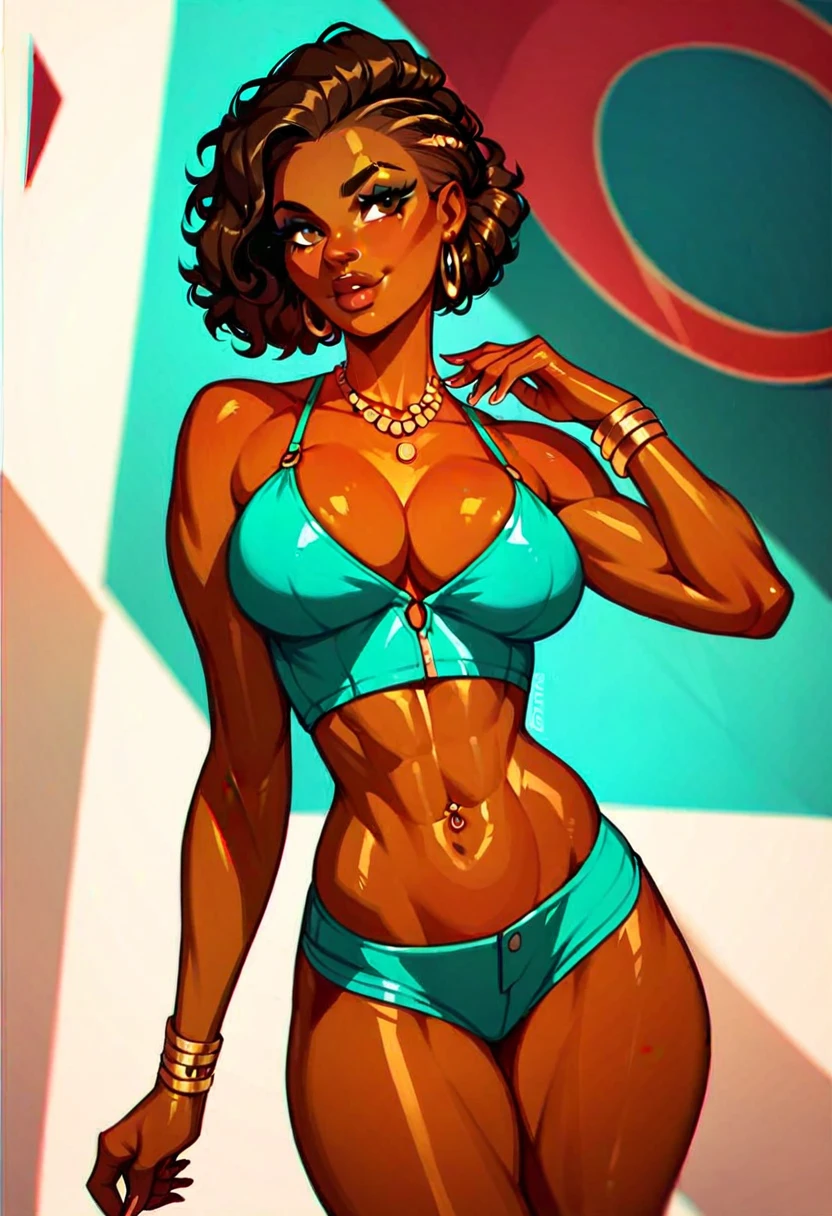 (((Dark brown skin))) Dark-skinned woman, Women's Team Dark brown skin beautiful girl Strike Witches Kaneshiya Shitara Armament V Gundam Blue Slingshot suicide bombing Bazooka in right hand Masturbation universe space