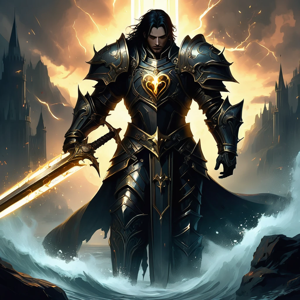 Imagine a black-haired paladin standing resolute in the heart of a dark medieval fantasy realm, clad in armor forged from gleaming black and gold, each piece intricately etched with ancient runes that pulse with faint, ominous light. His armor, though imposing, moves with a deceptive grace as he wields an ancient sword—a blade rumored to have been forged in the heart of a fallen star.
His eyes, a piercing shade of amber, reflect both the weight of his duty and the fiery determination burning within. Around him, the air is thick with the scent of burning embers and the distant rumble of approaching storm clouds that cast an eerie twilight over the forsaken landscape.
The paladin's presence alone brings a sense of hope amidst the darkness, yet his aura holds a solemn reminder of the sacrifices made and the battles yet to come. Shadows dance at the edges of his golden-black armor, offering a stark contrast to the ethereal glow emanating from his sword, which seems to hum with an ancient power waiting to be unleashed.
Capture the essence of valor and resilience embodied by this black-haired paladin in the dark medieval fantasy world, where tales of heroism and redemption intertwine with the relentless struggle against encroaching darkness and ancient evils.