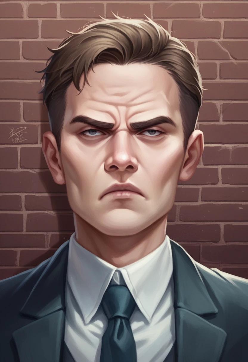 cartoon of helmut schmidt in a suit and tie with a brick wall behind him, by Pedro Pedraja, by Artur Tarnowski, grumpy [ old ], realistic cartoon, caricature, hyper realistic illustration, grumpy, caricature illustration, an oldman, cartoon digital painting, hyperrealistic illustration, alexey egorov, cartoon portrait, high detailed cartoon
