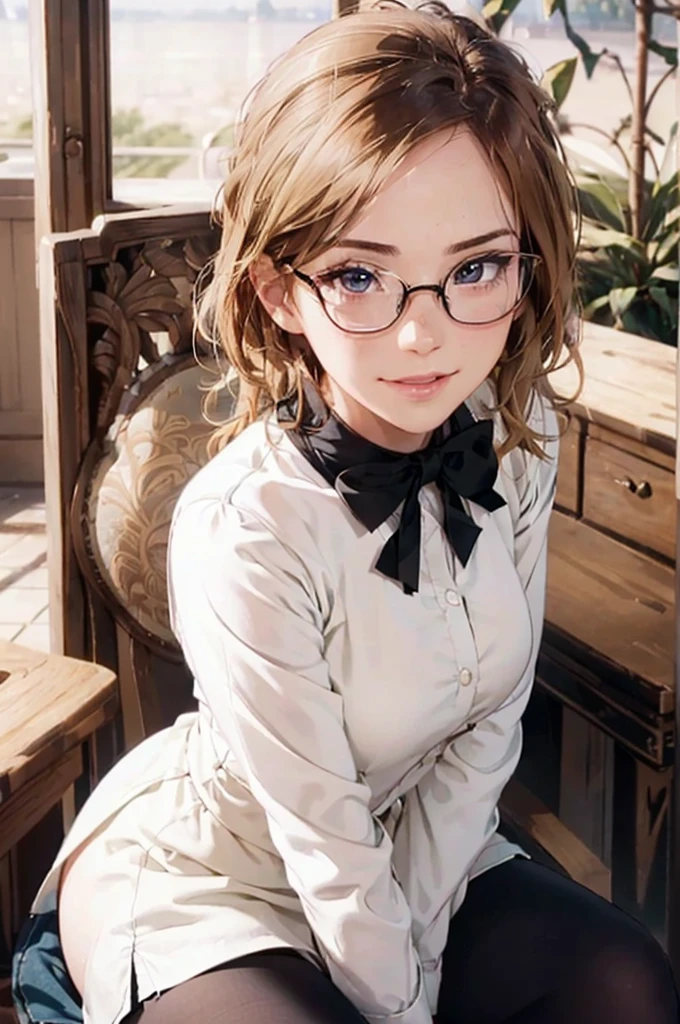 Masterpiece, 最high quality, high quality, High resolution, high quality texture, high quality shadows, High resolution, Beautiful details, Detailed CG, Detailed Texture, Realistic representation of face, Realistic, colorful, delicate, Cinematic Light, Side light, Lens flare, Ray Tracing, sharp concentrated, (1 Girl,concentrated:1.3), ( Intricate details, compensate, PureErosFaceV1:0.5), (細部まで美しいdelicateな顔, 緻密で美しいdelicateな瞳, Perfect Facial Proportions, Dense skin, Optimal ratio of four fingers to one thumb,Unified 8k wallpaper, Arms under chest, Modest chest, Wide Hips, Smooth upper abdomen, 30 years old, blue eyes, glasses,cabin attendant uniform,white blouse,tight fitting black skirt,black stockings, excellent secretary ,working as a secretary, wooden desk, wooden chair, house wife, the gaze of true love, lips of temptation, A look full of compassion ,a smile full of love, i love you, Acting lovey-dovey, air fortress hair, blonde hair, I love you so much I'm crazy,i love you
