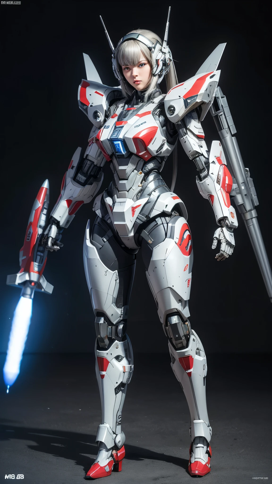  Super detailed, advanced details, high quality,  High resolution, 1080p, hard disk, beautiful,(war machine),Armor War,(Rocket Missile)Capture the big picture,beautiful,Mecha cyborg girl,battle mode,Mecha body girl,She is wearing a futuristic war machine weapon mecha