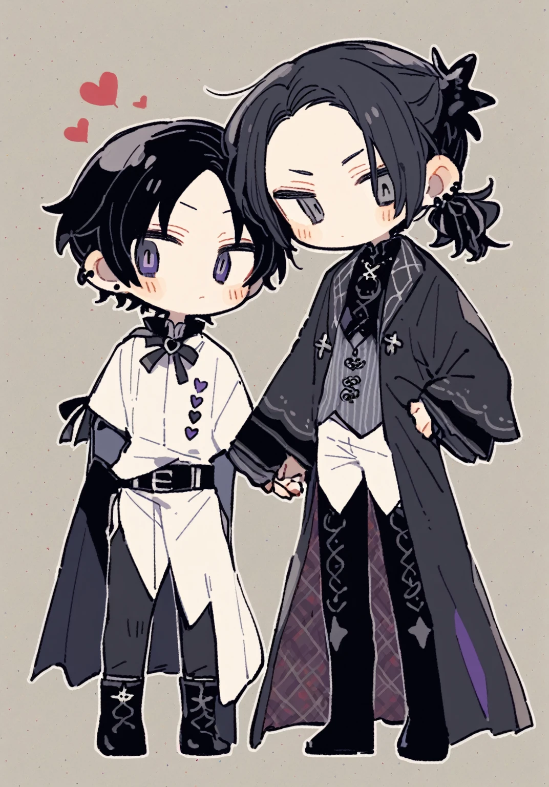 tegaki chibi 2boys gay male relationship Gothic