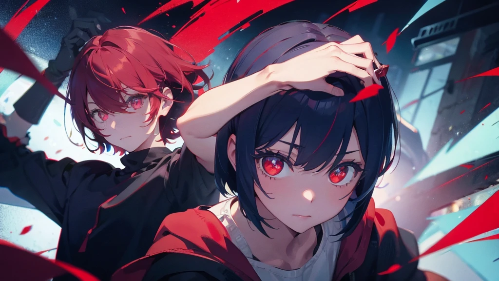 A short bob-haired, red-eyed