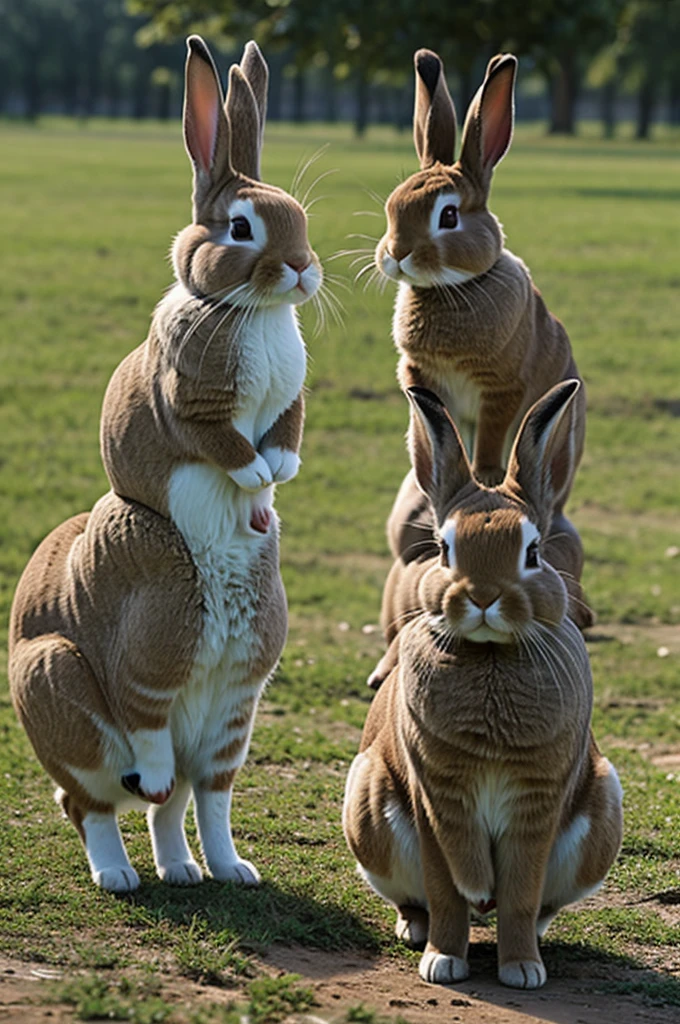 bunnies in soldier in a war
