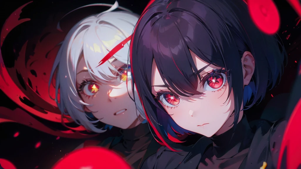 A short bob-haired, red-eyed