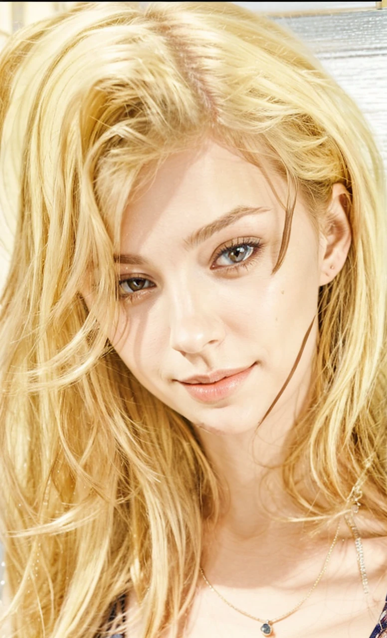 A stunningly lifelike portrait captures a 26-year-old girl with red eyes and beautiful European features. Smile,