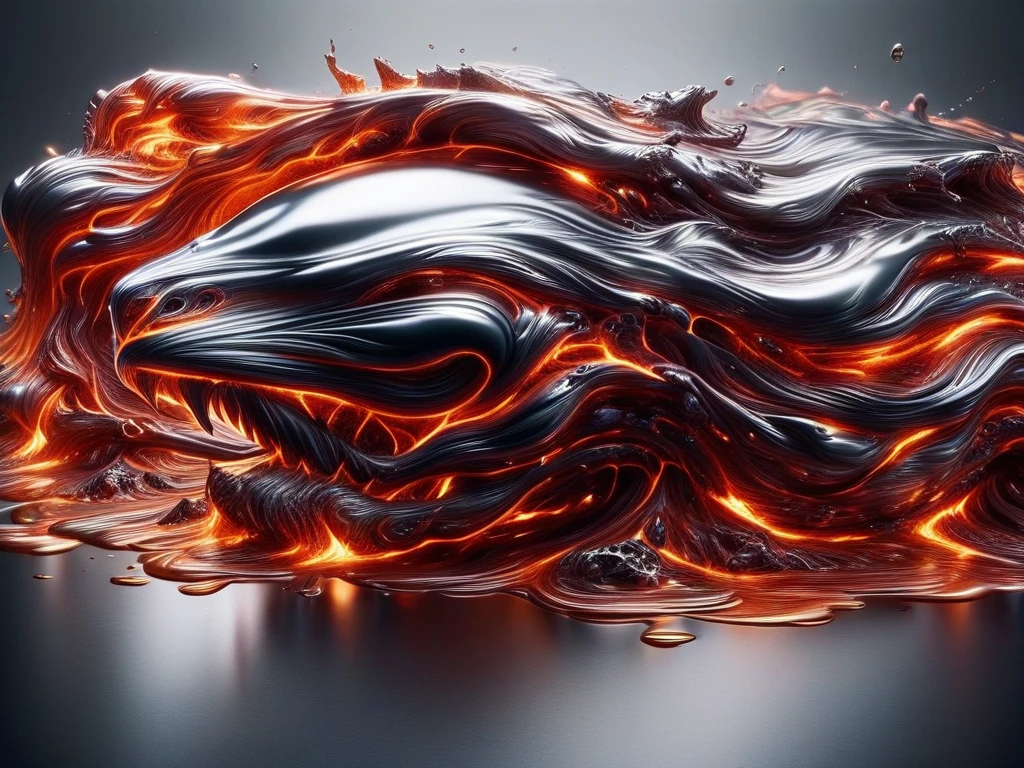 "P O R B A S" text logo calligraphy, thick lines, pixel backdrop ral-lava ral-chrome