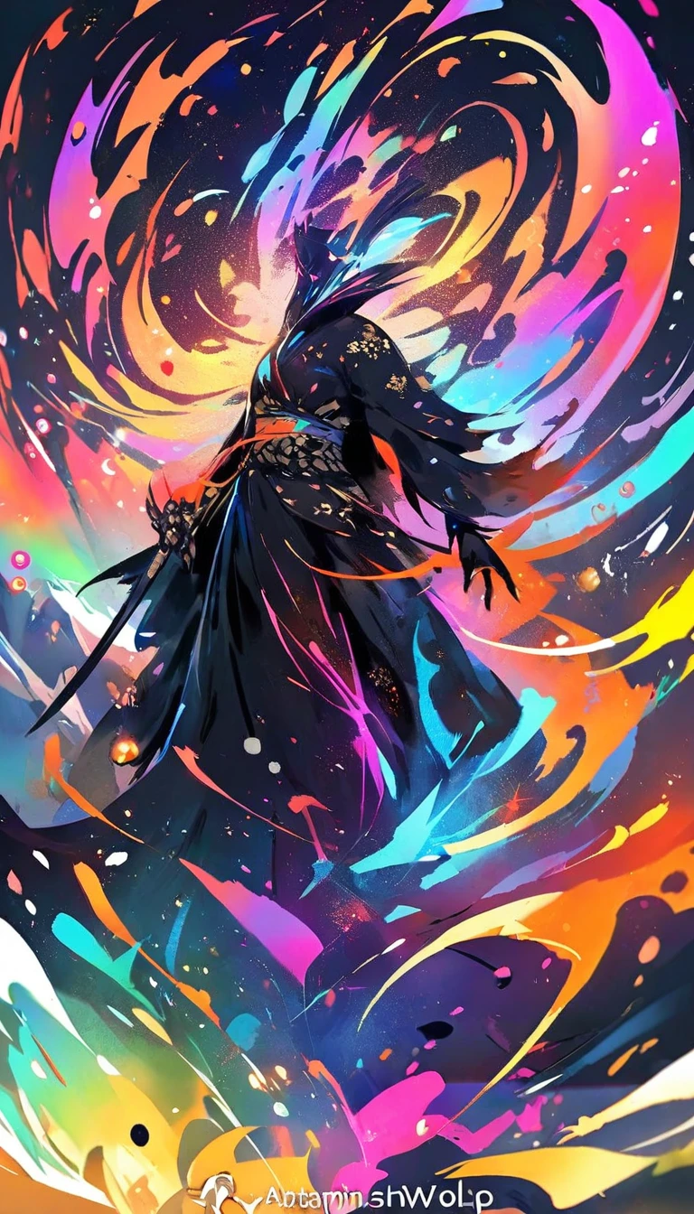 Coverart gorgeous elegant goddess as a mix of raven and psylocke as a ink painting shattering out of a page becoming the stars of the night sky by sui ishida yoji shinkawa yoshitaka amano and wlop in the style of a traditional japanese painting, dynamic sharp colors, fine lines, intricate detail, artstation, flat backround