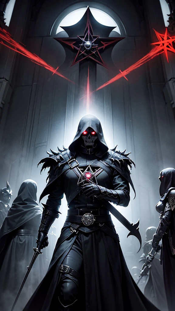 Death is coming for you, reaper, pentagram, turned cross