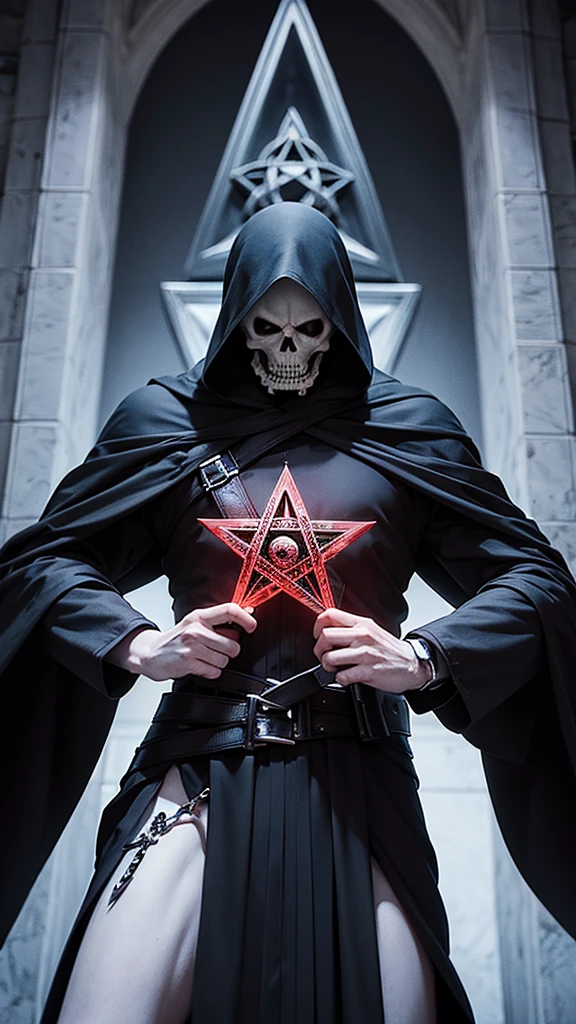 Death is coming for you, reaper, pentagram, turned cross