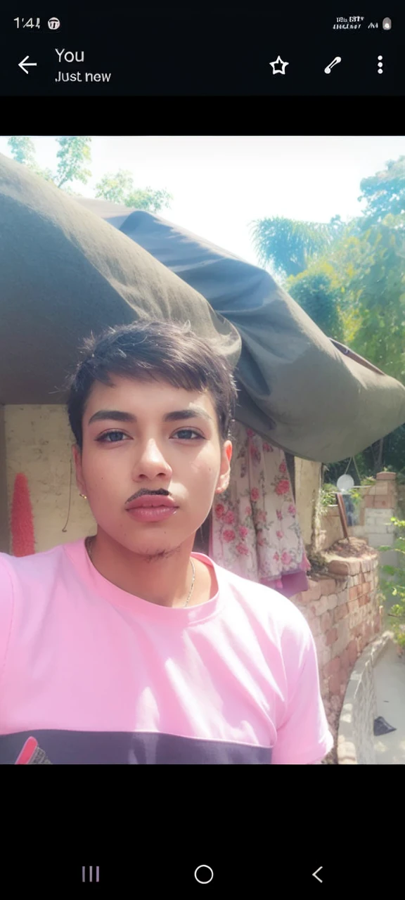best quality, ultra high res, (photorealistic:1.4), (detailed beautiful girl:1.4), (medium breasts:0.8), looking_at_viewer, Detailed facial details, beautiful detailed eyes,pink hair, blue eyes, slender, haunting smile, (makeup:0.3), red lips, highly detailed clothes, (ulzzang-6500-v1.1:0.3)