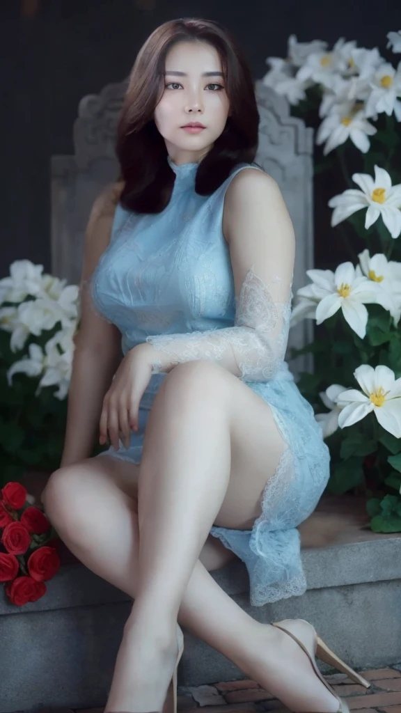 best quality, masterpiece, Delicate skin, Fair skin and beautiful appearance,Detailed fabric texture, Delicate face, Super Detail, 8K, Intricate details, 1 Girl, 30 years old, High contrast, High resolution eyes, Long hair braid Chinese face girl,Red Skirt