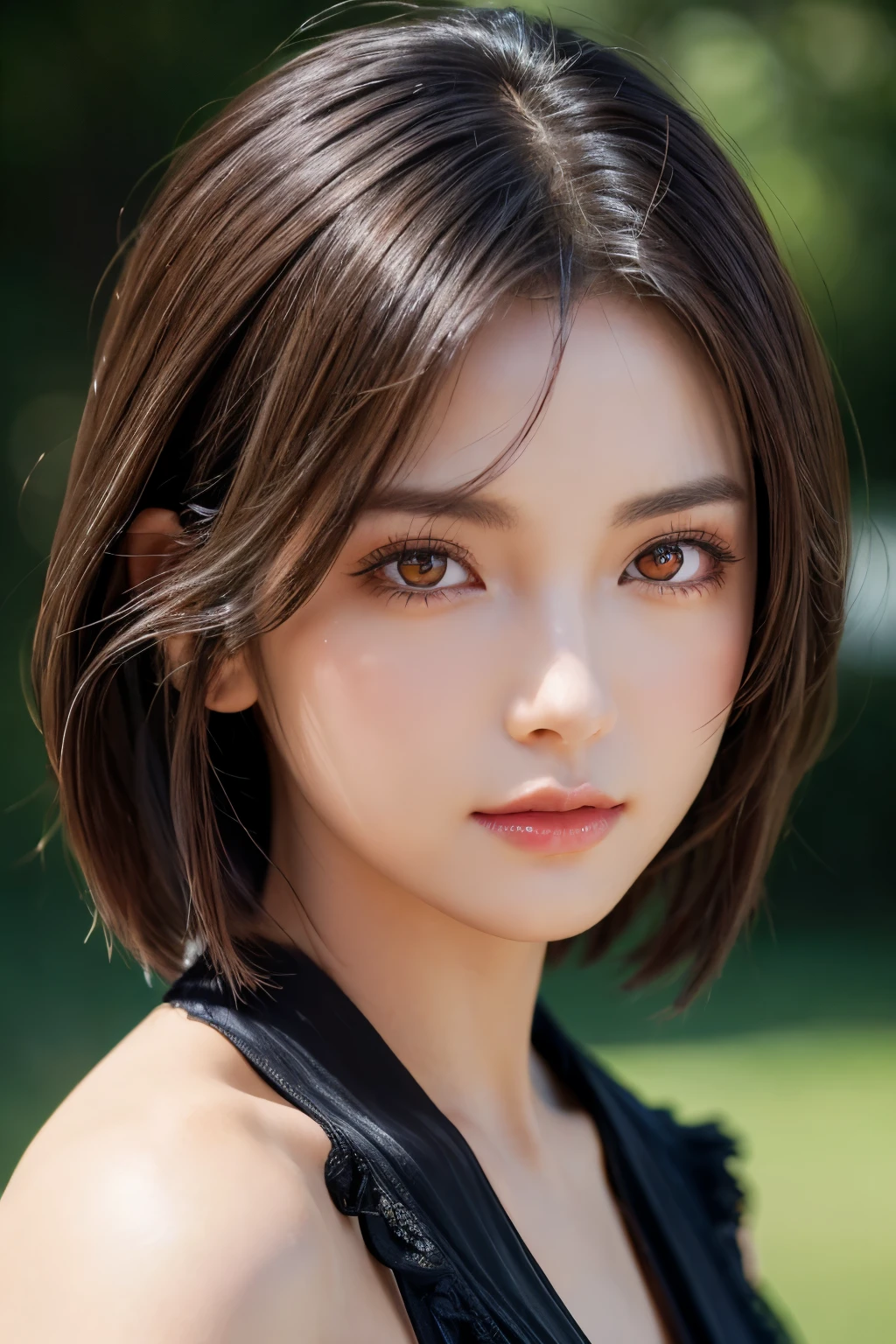 (masterpiece:1.2, Highest quality), (Beautiful, detailed eyes: 1.2、Beautiful skin、Beautiful hair、Good posture and dignity、Beautiful manners、sympathy、Beautiful eyes), ((One Woman)), (Red eyes:1.4), (Detailed eyes and face:1.3), ((Woman with short hair)), (Beautiful and vivid background:1.2), (Highly detailed CG, Super detailed, Best Shadow:1.1), ((Depth of written boundary)), ((watercolor)), beautiful concept figure, (Orange background:0.5), (figure:1.1), (Very nice and beautiful:1.1), (Perfect detail:1.1), from the front, Cowboy Shot, scenery 