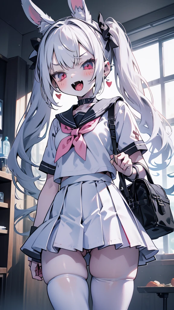 cuteLoli，cute女孩，White tights，Rabbit eared girl，Rabbit eared girl，White silk tights，butt，肥butt，肉感butt，Fleshy thighs，Loli，cuteLoli，Pantyhose，White silk pants，Sailor Suit，A top-down perspective，Top-down view lens，Bend down，Pleated Skirt，Red eyes，Cold expression，An expression of contempt，Disgusted expression，Female ghost，Sarcastic expression，laugh at，Sailor Suit，White tights，White tights，White silk pants，White silk thighs，Fleshy thighs，，肥厚Fleshy thighs，肥厚的butt，butt，巨臀Loli，Bend down，撅起butt，Lean forward，Fleshy thighs，bag，小bag，bag，Loli，Look at the camera，Close-up above the waist，twintails，Double ponytails，双马尾小Loli，Vivid colors，cute，Double ponytails，cute，loli，Double ponytails，cutetwintails，cute，White hair，Bunny ears，Rabbit ears，白色Rabbit ears