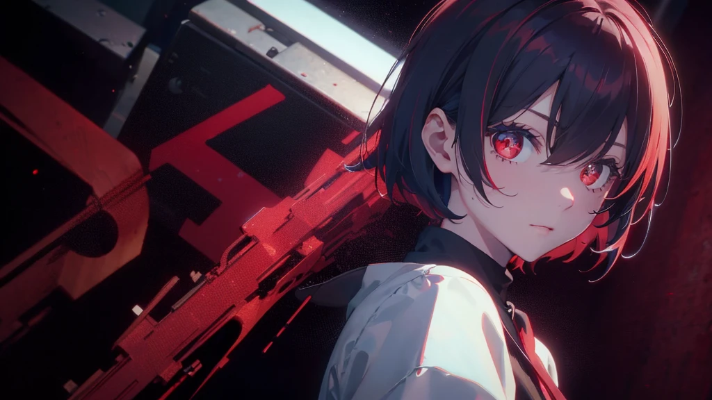 A short bob-haired, red-eyed