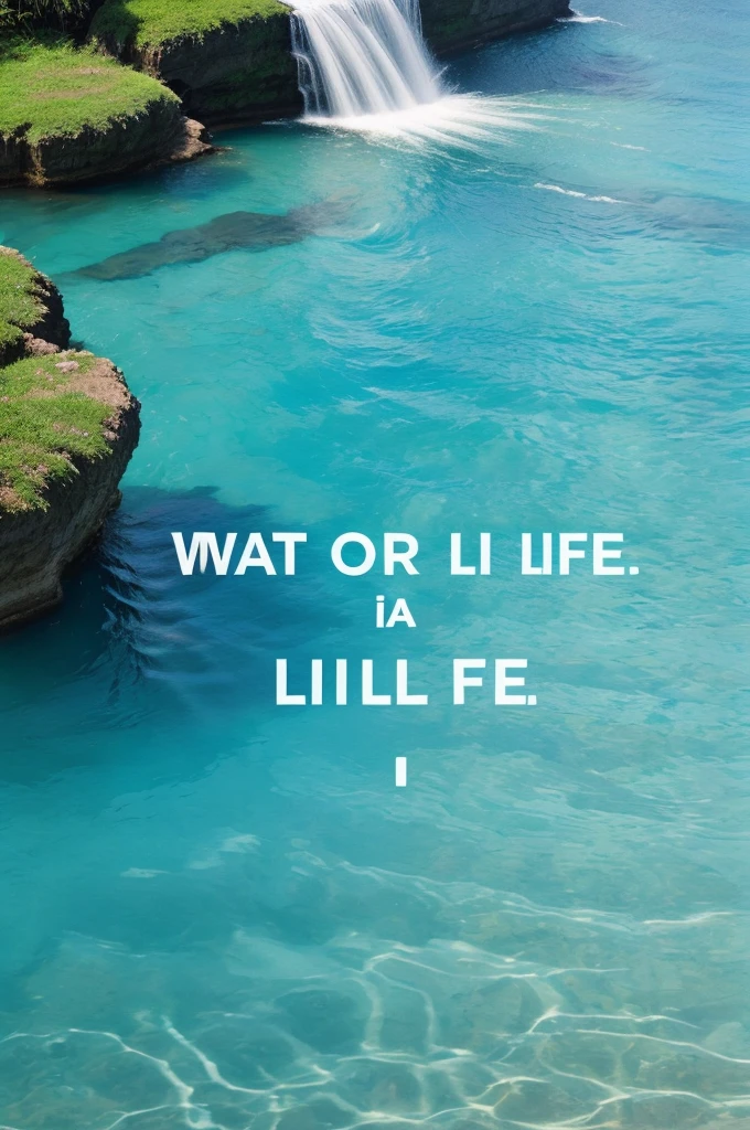 Create a image on the slogan "water is life" by an attractive background and creative image and write a good slogan water on it in hindi other than the slogan "water is life".