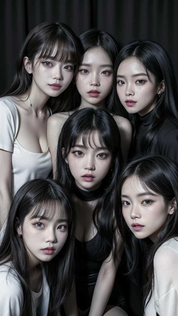 Three women in black and white clothes posing for a photo, rosa preto, jossi do rosa preto, jennie rosa preto, Parque Roseanne do Blackpink, TaeJune Kim, Retrato de Jossi de Blackpink, duas vezes, Ji-Min, Lalisa Manobal, jisoo do rosa preto, Jiyun Chae, Seseon Yoon, Lalisa Manoban do Blackpink, jia