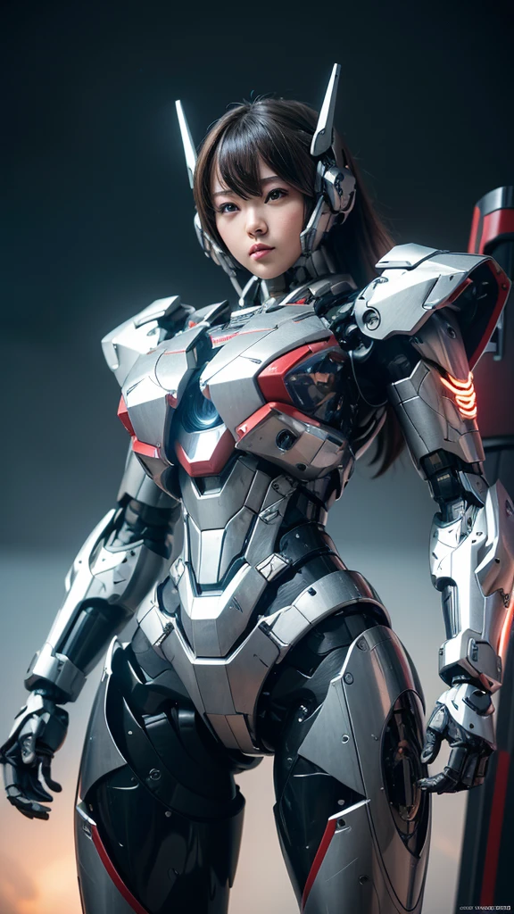  Super detailed, advanced details, high quality,  High resolution, 1080p, hard disk, beautiful,(war machine),Oppai Missile,Capture the big picture,beautiful,Mecha cyborg girl,battle mode,Mecha body girl,She is wearing a futuristic war machine weapon mecha