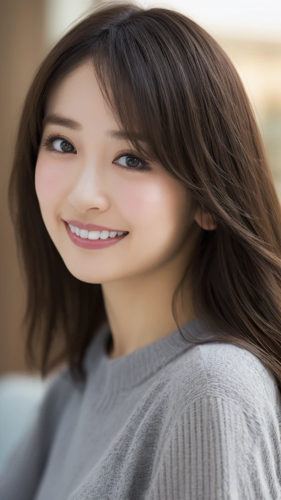 Tabletop, Highest quality, shape, Very detailed, In detail, High resolution, 8k wallpaper, Perfect dynamic composition, Beautiful details,Casual clothing,Bob Hair, small , Natural color lip, smile,Osaka,20-year-old girl,cute,Facing forward