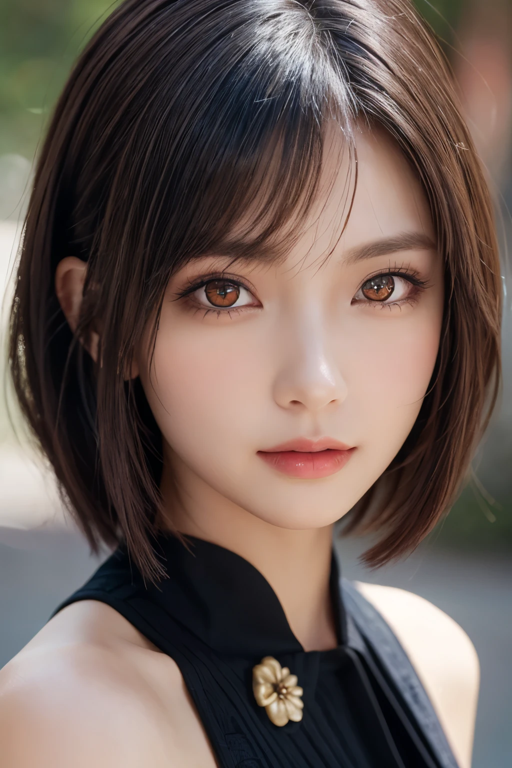 (masterpiece:1.2, Highest quality), (Beautiful, detailed eyes: 1.2、Beautiful skin、Beautiful hair、Good posture and dignity、Beautiful manners、sympathy、Beautiful eyes), ((One Woman)), (Red eyes:1.4), (Detailed eyes and face:1.3), ((Woman with short hair)), (Beautiful and vivid background:1.2), (Highly detailed CG, Super detailed, Best Shadow:1.1), ((Depth of written boundary)), ((watercolor)), beautiful concept figure, (Orange background:0.5), (figure:1.1), (Very nice and beautiful:1.1), (Perfect detail:1.1), from the front, Cowboy Shot, scenery 