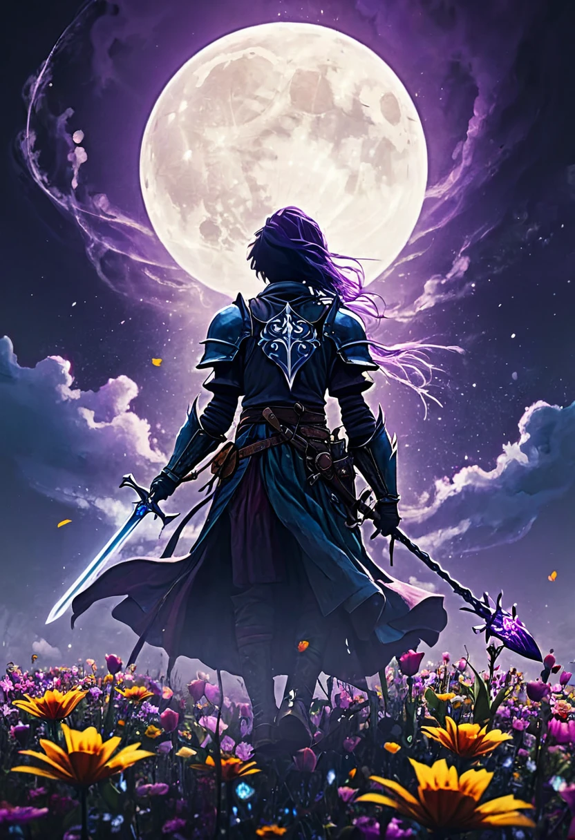 The first knights, Flowers for the Faded, Moonchild, Punked Steam, D&D, 4k, abstract