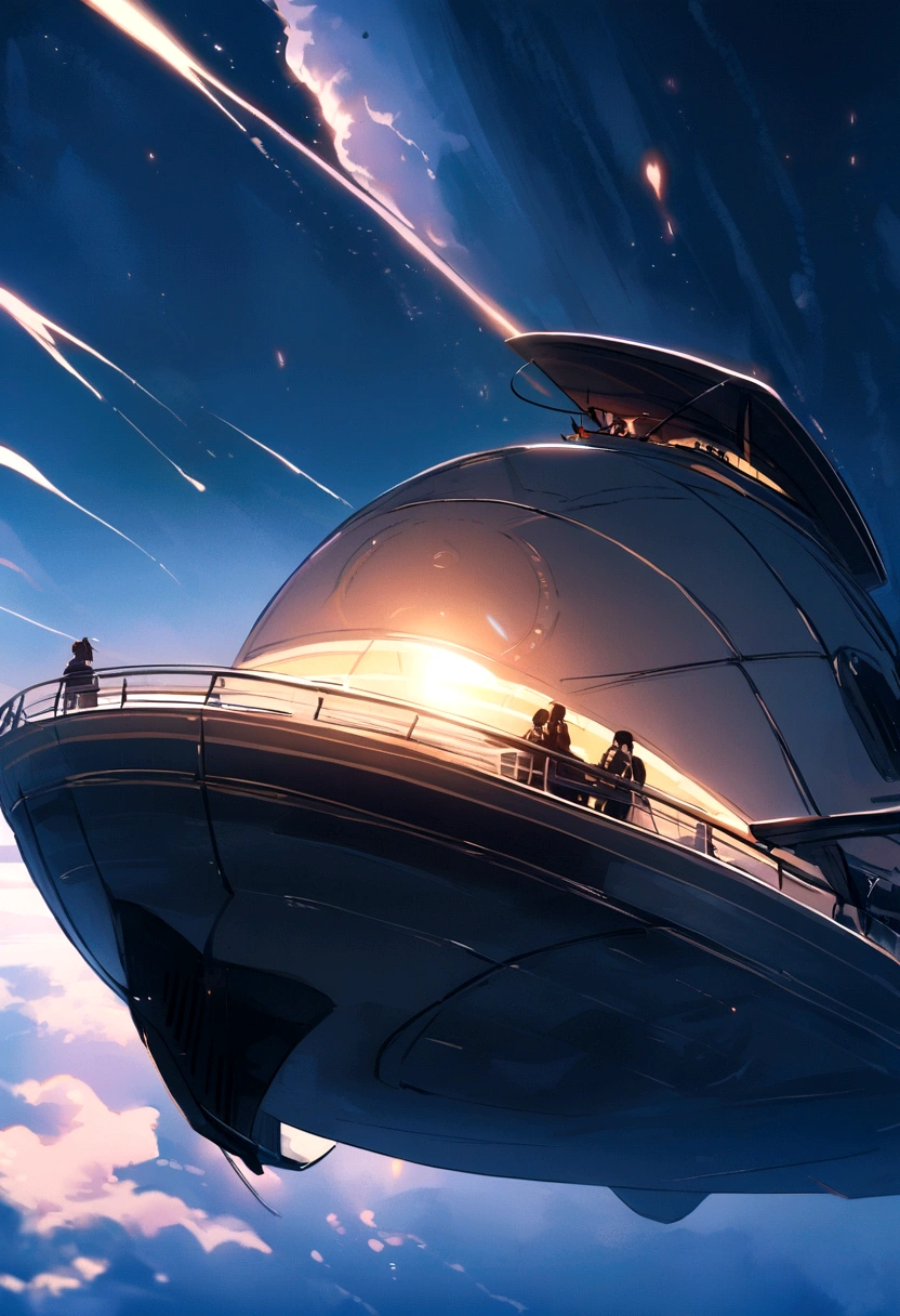 Coming from the edge of space in an airship