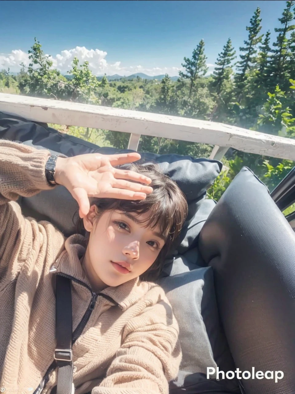 Can you add a girl laying beside the boy , cute and posting