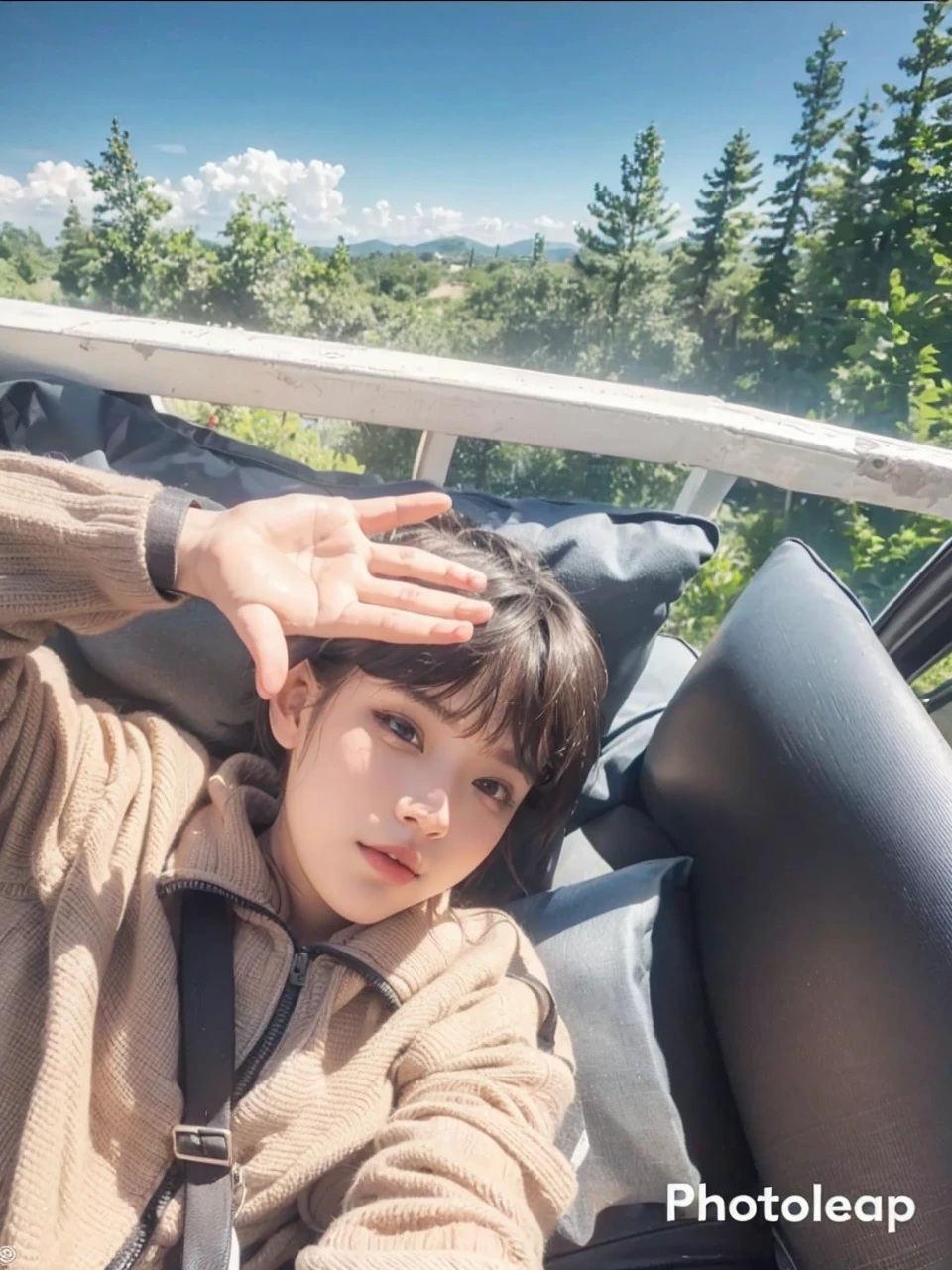 Can you add a girl laying beside the boy , cute and posting