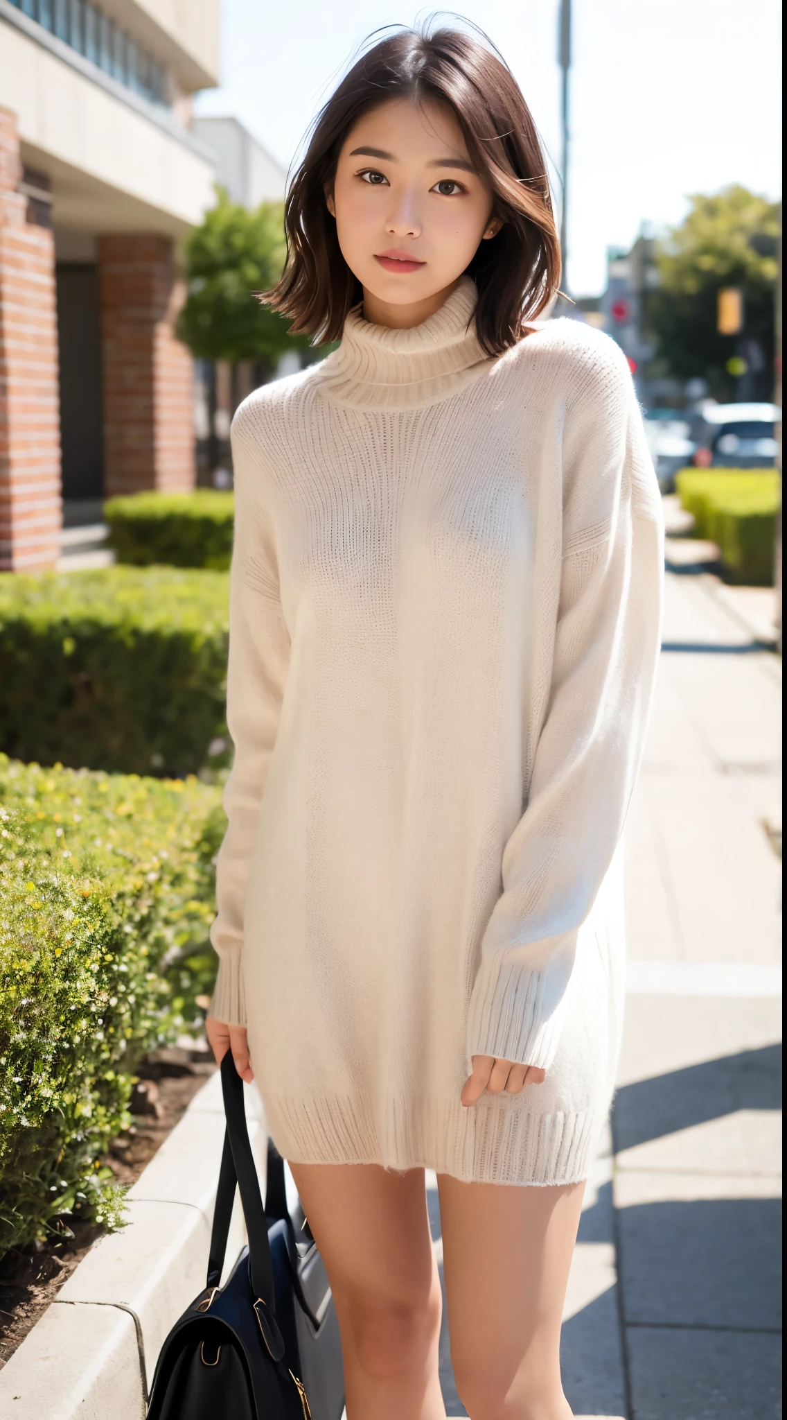 high quality,master piece,by famous artist,high resolution,lens flare,a girl, one girl,solo focus,alone,4K,8k,raw photo,perfect anatomy,Long brown hair,earrings,big eyes,Japanese women,Age 27,healthy,maternal,positive,bright,kind,Young Woman Fashion,Trending Fashion,Beautiful Skin,Fair skin,最high quality,4K,8k,masterpiece,Young and beautiful,Charm,ccup bust、An innocent smile、smile、teeth、A little embarrassed expression、walking、one girl、In town、one girl、Accurate hands、Accurate legs、Detailed hands and fingers、Anatomically correct body、one girl,very nice lady,one girl