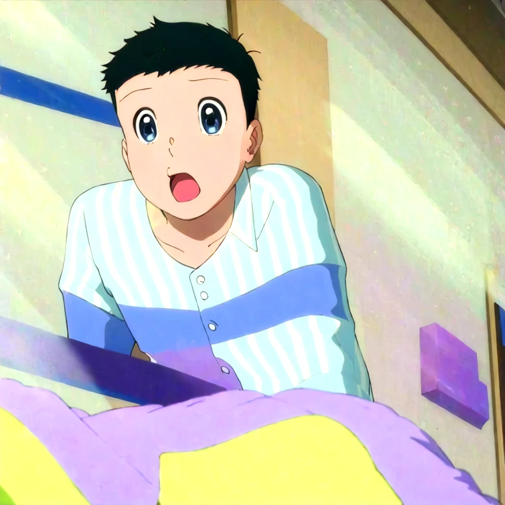 (masterpiece, best quality:1.2), 1boy, solo, nobi nobita, black hair, black eyes