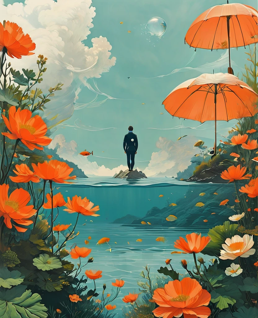 Dive, von Alessandro Gottardo, best quality, masterpiece, Very aesthetically pleasing, perfect composition, Intricate detailing, Ultra-detail