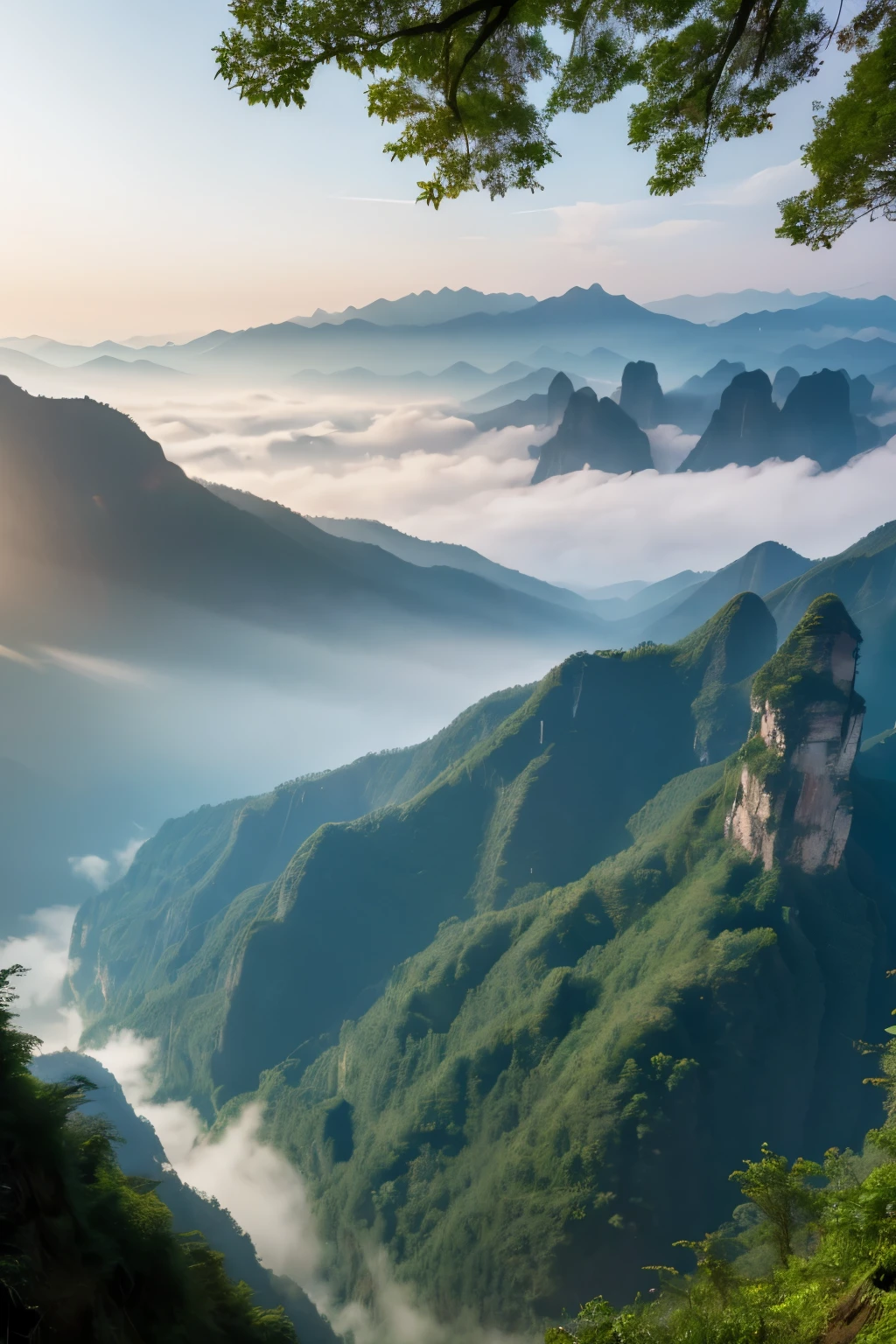 There is a small red building on the top of the mountain., Written by Zheng Jiashui, Chinese landscape, Written by Yuan Jiang, Amazing Landscape Images, Zhangjiajie in the early morning, Bangs Su Su, Raymond Han, Breathtakingly beautiful mountains々, By Xia Yong, Floating Mountain, Very beautiful, Zhangjiajie National Forest Park