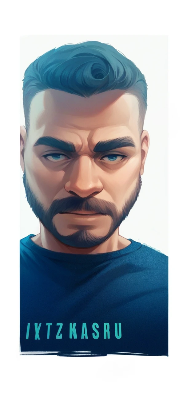 Make it handsome qith big hair and beard