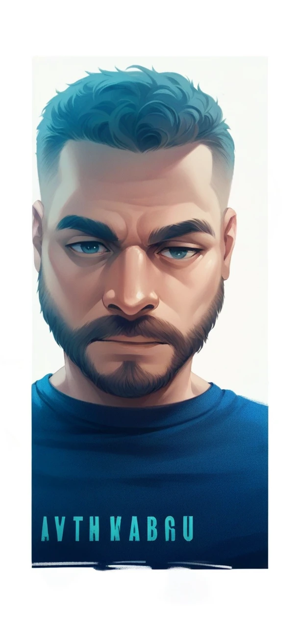 Make it handsome qith big hair and beard