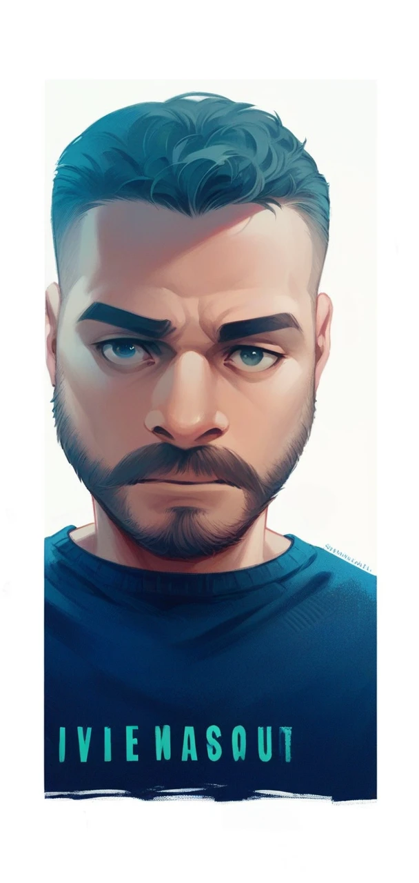 Make it handsome qith big hair and beard