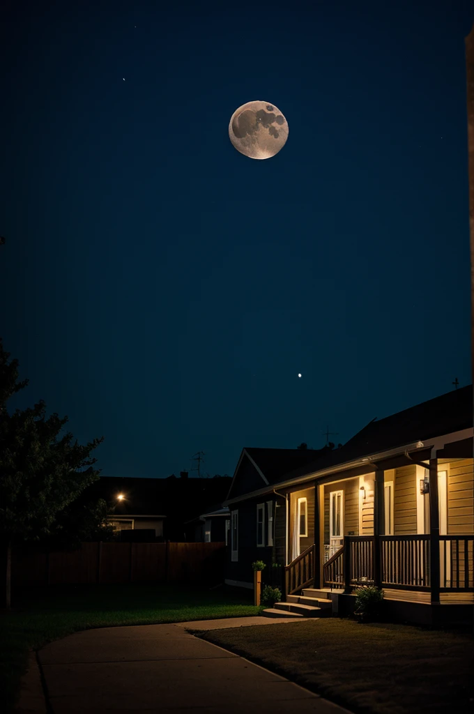 night，moon，Suburban