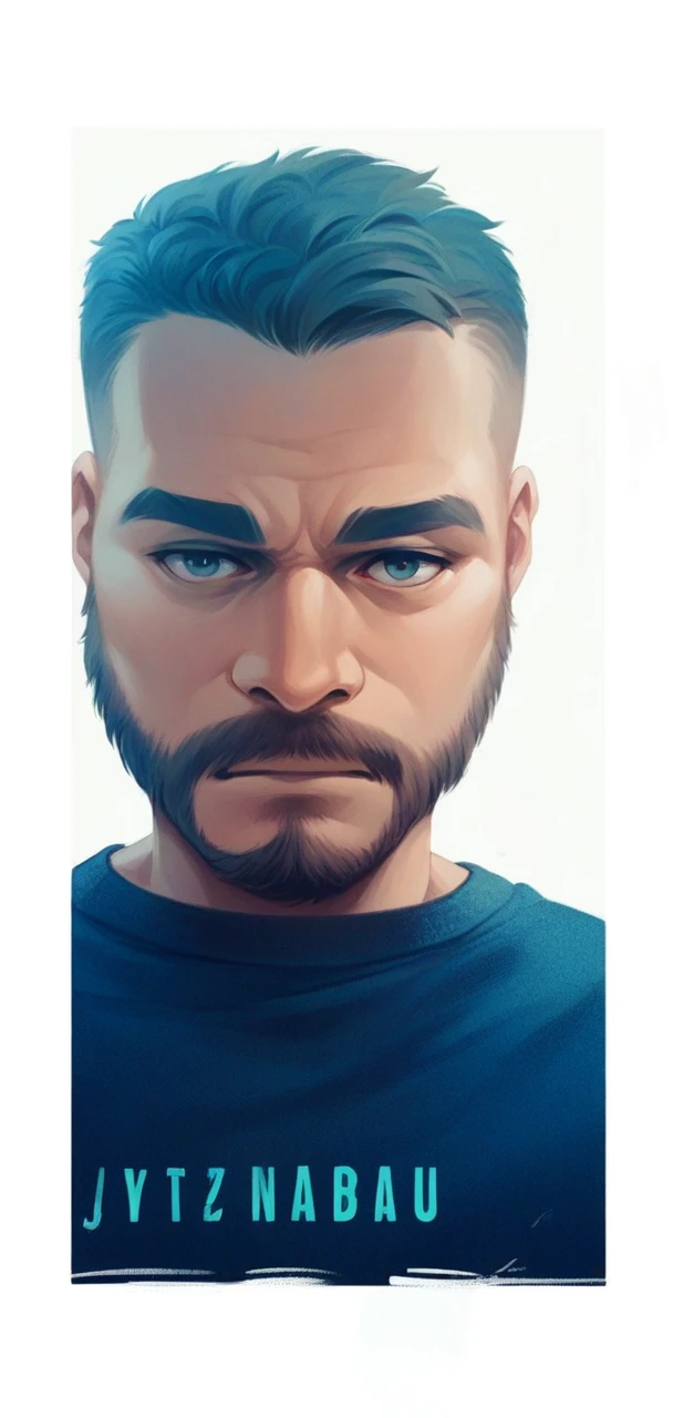 Make it handsome qith big hair and beard and realistic