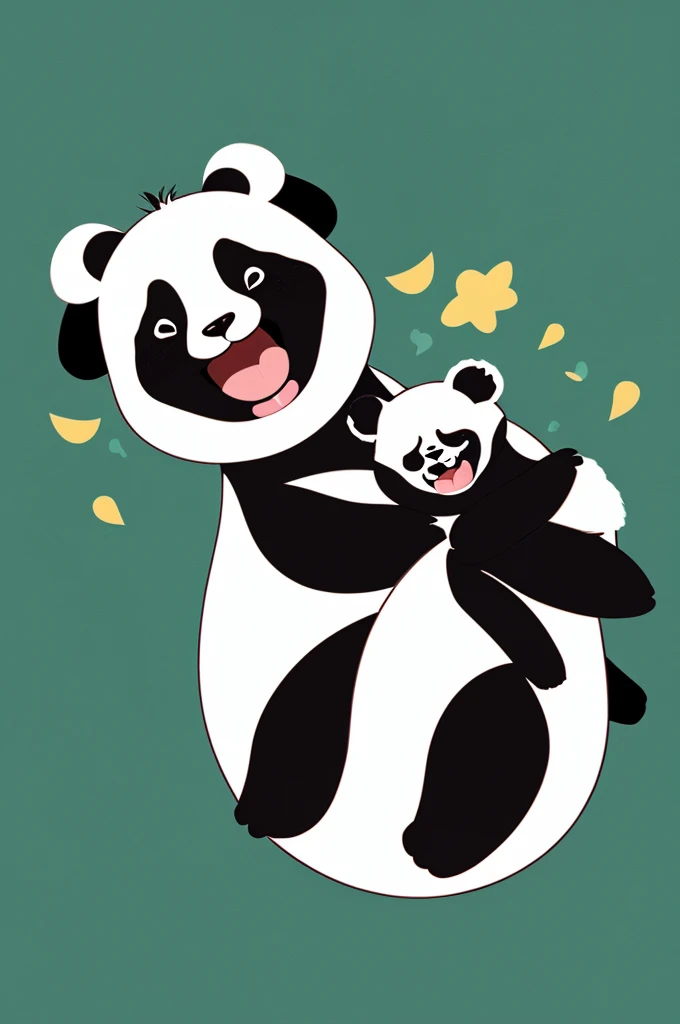 Illustration of a panda with its mouth open