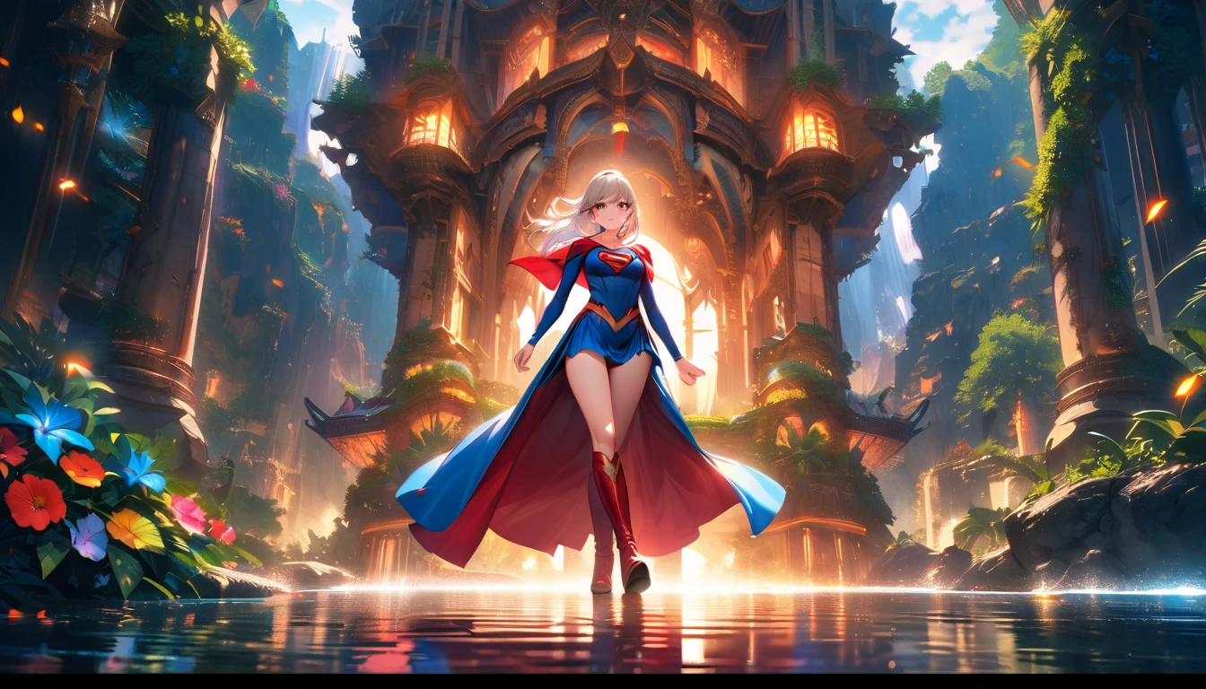 Incredible Supergirl with a colorful Brazilian dress, lovely, detailled eyes, Exotic features, long wallendes Haar, and a self-confident attitude. The dress is made of shimmering silk fabric with elaborate embroidery and colorful patterns, Presentation of the rich culture of Brazil. The dress fits perfectly, Accentuates her graceful curves and adds a touch of elegance to her superhero identity. The scene takes place in a lush garden full of tropical flowers and bright foliage. Sunlight falls through the leaves, casts a warm glow on the surroundings. The colors are vibrant and bright, reflects the energy and vibrancy of Brazil. The composition is dynamic, capture the strength and determination of Supergirl. The image is of the highest quality, with ultra-detailed display and sharp focus. The artwork resembles a realistic combination of digital illustration and photography, The line between fantasy and reality blurs. The overall tone is lively and energetic, reflects the spirit of adventure and excitement, who embodies Supergirl.
(night:1.2),Dreamy, [[gentle fingers and hands:0.55]::0.85],(detailed fingers),),(emotional),(breathtaking),(main part:1.2) whole body.), (Anime Style), (Super Detailed), (brutal), (uhd, HDR), (8K), (High Resolution: 1.2), (Complex and Beautiful: 1.2), (Dramatic Lighting: 1.2) , (staring at the viewer), lora:add_detail:1, female necromancer, flowing white hair, detailed red eyes, skelet, Tomohiko Ito style