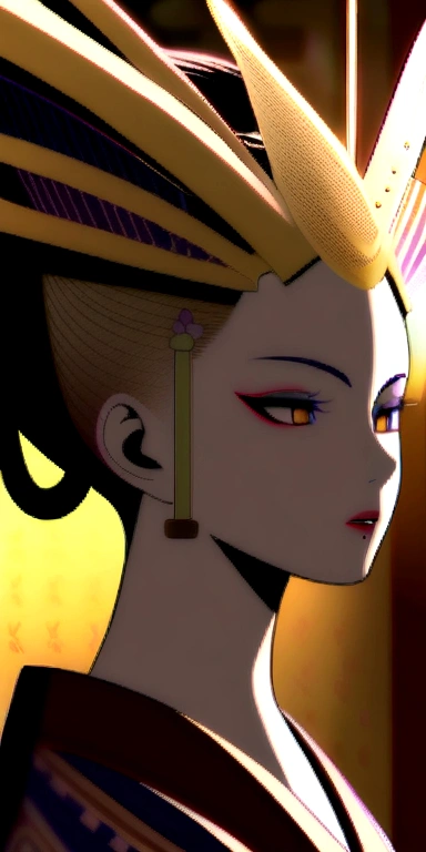 Oiran,long hair,Mole under the mouth,