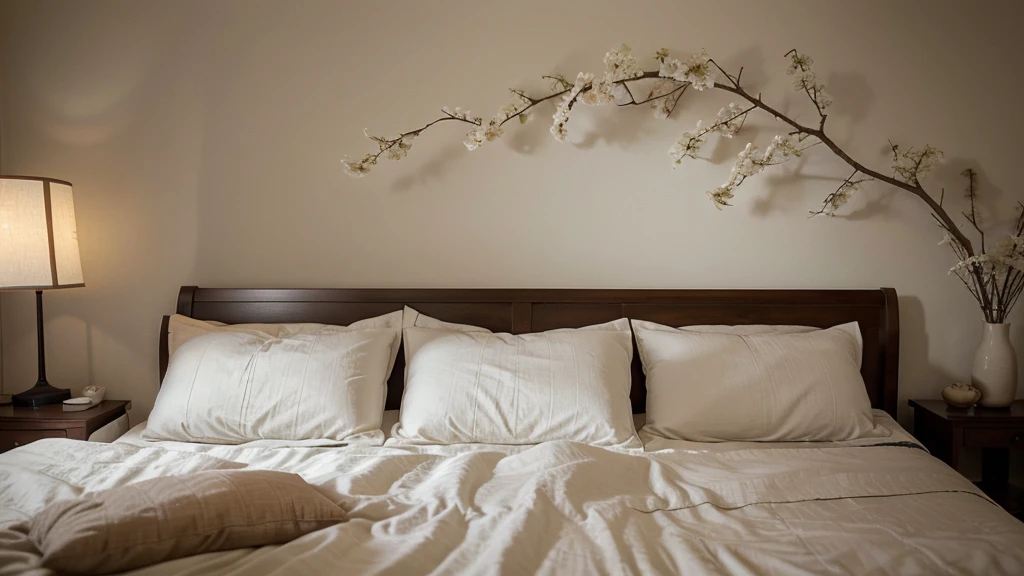Imagine a scene where a bed, adorned with a white comforter and softly lit by a lamp, seamlessly merges into a detailed matte painting inspired by Inshō Dōmoto. This serene depiction, reminiscent of a tranquil Japanese evening captured by an Unsplash contest winner, evokes the essence of ukiyo-e art. Step into a Kyoto-inspired dreamscape, enveloped in a quiet and serene atmosphere where each brushstroke creates a cozy and peaceful ambiance.