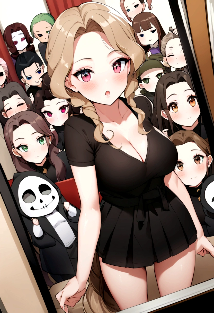 arafed, femme, à, vêtements noirs, fille sexy aux yeux marrons, Gros seins, portrait sophie mudd, cheveux bruns et grands yeux, selfie d'une jeune femme, yeux de la chambre, violette myers, sans maquillage, maquillage naturel, regarder directement la caméra, ferme ta bouche, a l'air séduisant, visage avec artgram, maquillage subtil, Superbe photo de tout le corps, dans la chambre, clivage, professionel 4k, image réaliste