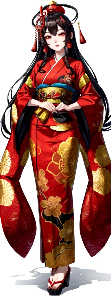 Oiran,long hair,Mole,whole body